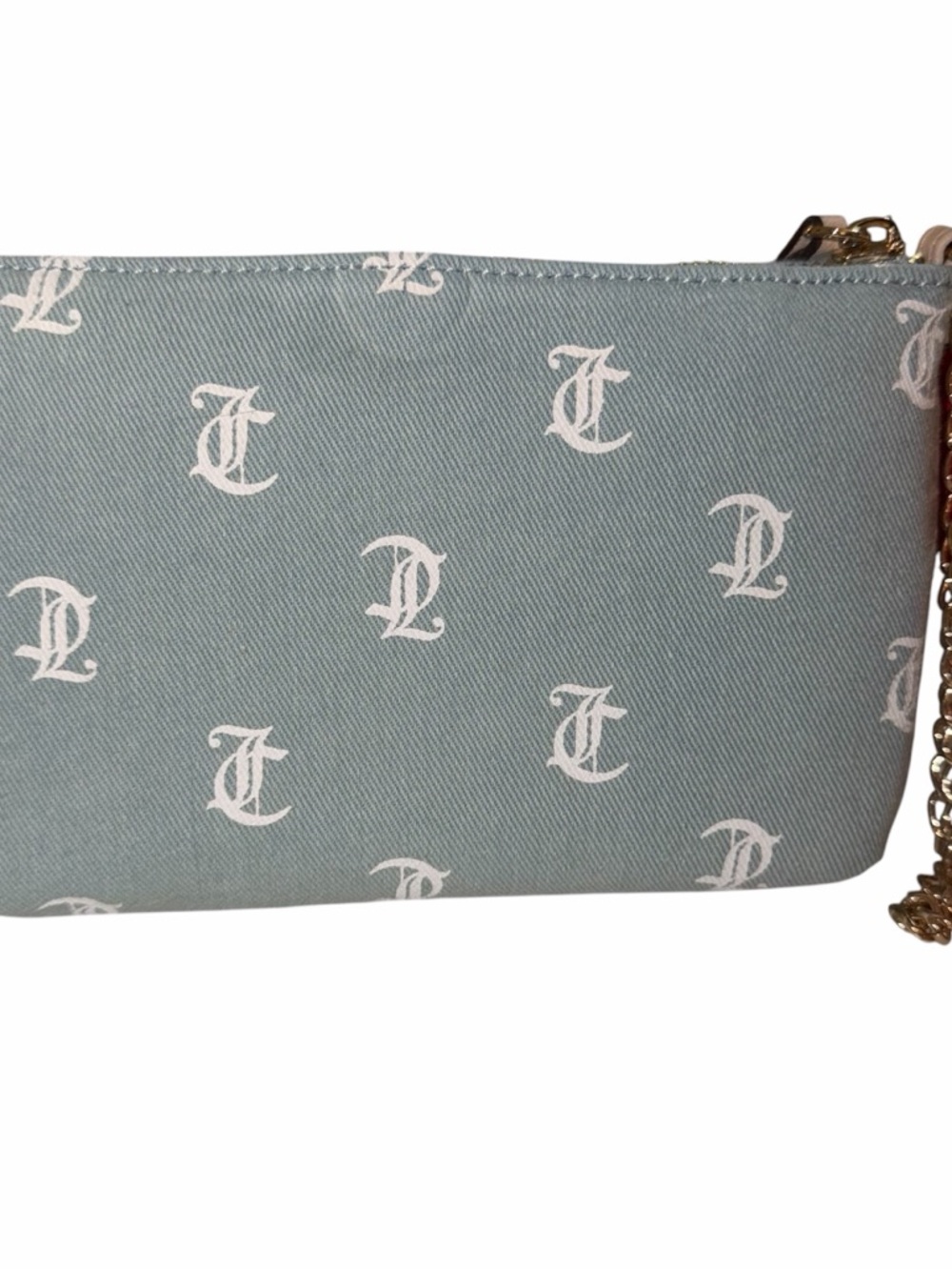 Juicy Couture Powder Blue Logo Double Zip Wristlet with Gold Hardware - Picture 8 of 12
